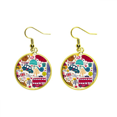 thumbnail image 1 of Autobus Torre Big Ben Landmark bandera UK Inglaterra Mark ilustración patron Ear Dangle Golden Drop Earring Jewelry Mujer Unbranded M, 1 of 3