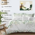 thumbnail image 3 of Rattails Leaves Bedding Duvet Cover Set Twin Size 4 Pieces Vines Plants Branch Gradient Watercolor Bedding Set with Zipper Closure, 1 Comforter Cover 68x86 Inches 1 Flat Sheet & 2 Pillow Cases, 3 of 7