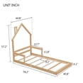 thumbnail image 6 of SYNGAR Twin Size Bed Frame with House-Shape Headboard, Wooden Bed Frame Twin with Guardrail for Kis and Adults, Modern Bed Frame Twin Size with 7 Wood Slat,No Box Spring Needed, Oak Color, 6 of 13