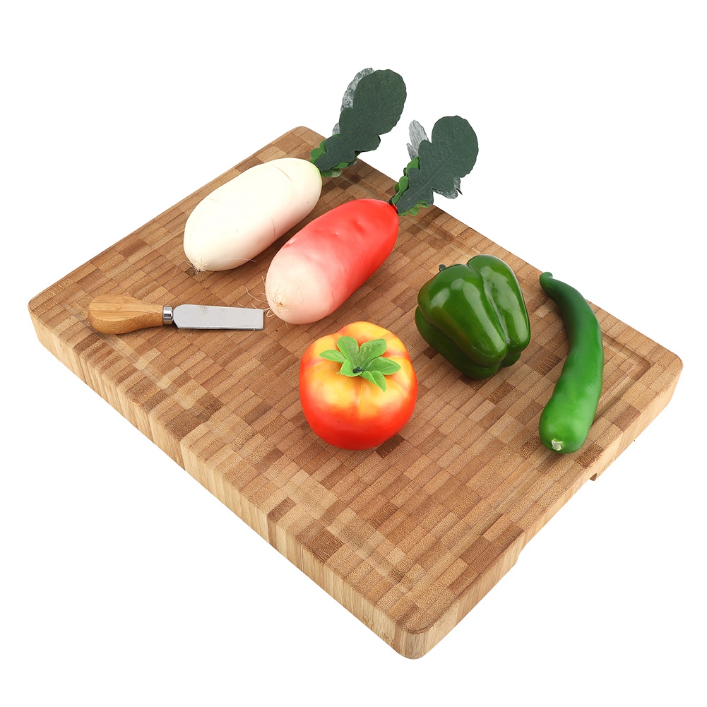 LAFGUR Bamboo End Grain Cutting Board Best Antimicrobial Kitchen Chopping Board with Juice