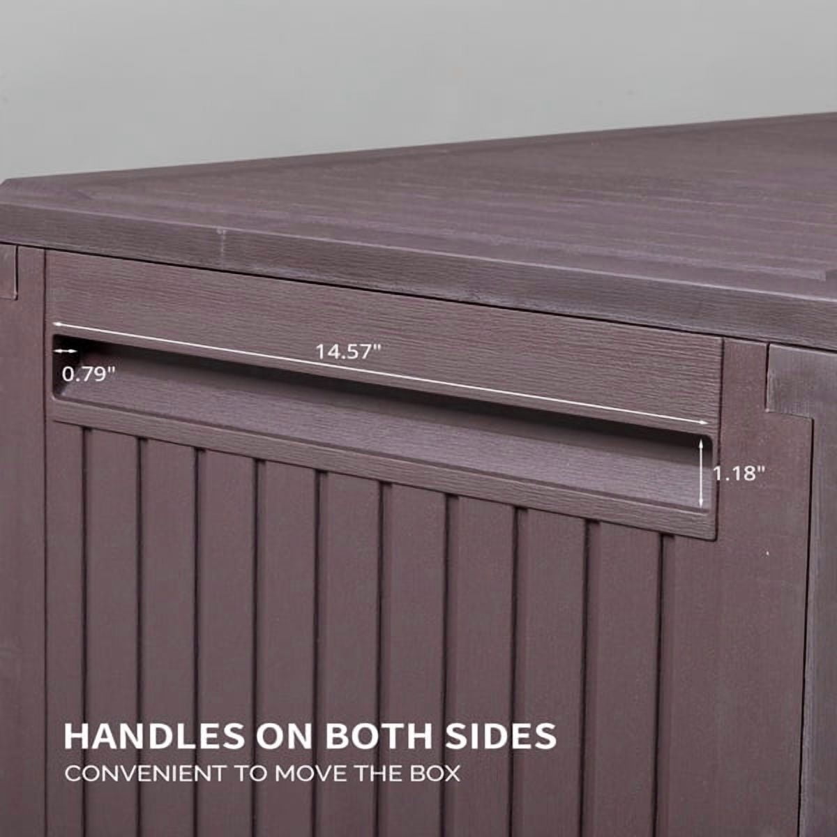 90gal Outdoor Garden Plastic Storage Deck Box Chest Tools Cushions Toys Lockable Seat