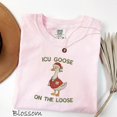 thumbnail image 2 of Comfort Colors® ICU Nurse Goose On The Loose Shirt, Funny ICU Nurse Embroidered Tee, rn er or Scrub Life Gift, Christmas Nurse Gift, 2 of 5