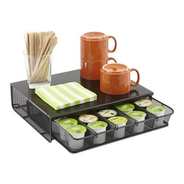 Safco Products 3274BL Onyx Mesh Hospitality Organizer, 1 Drawer, Black