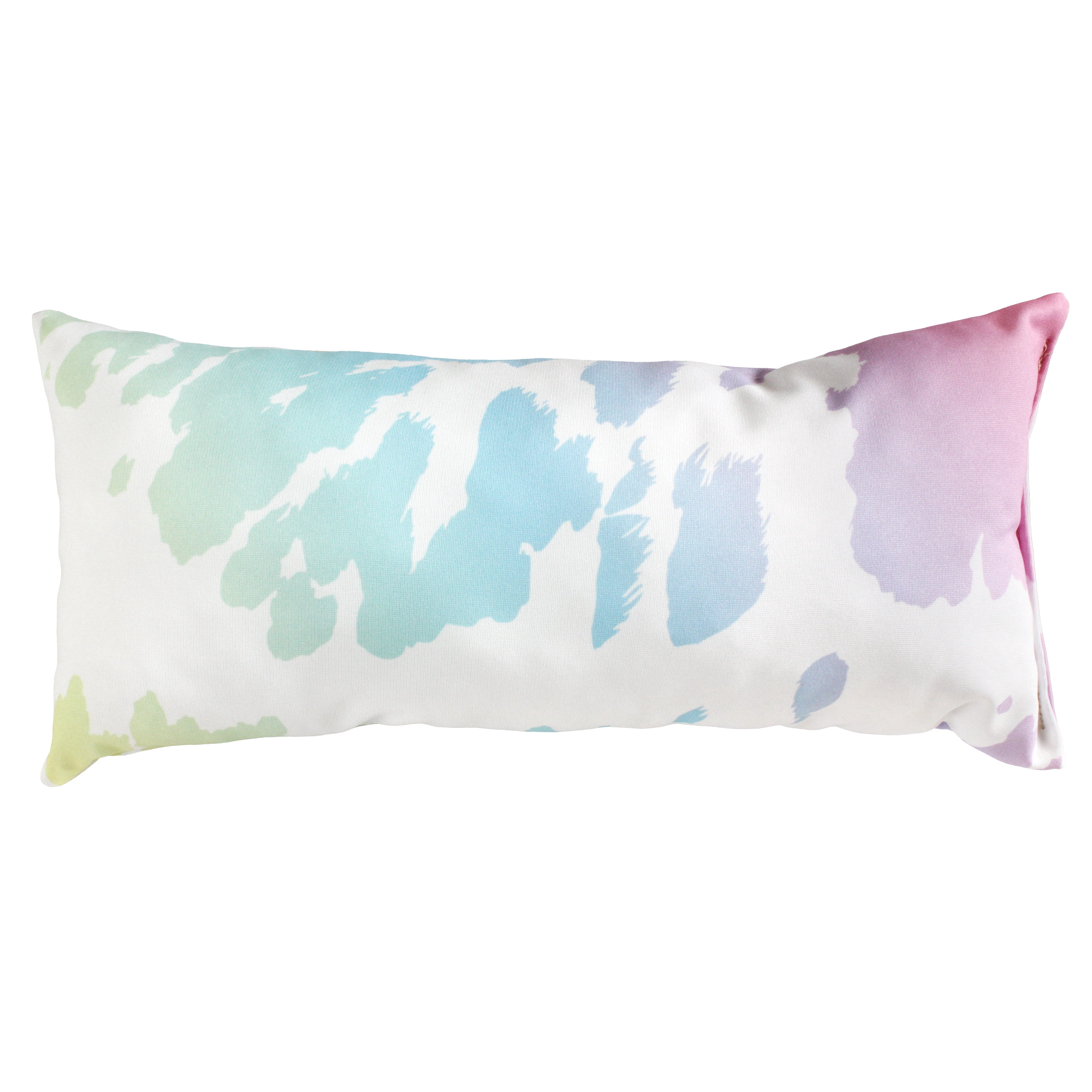 Everything Comfy Cow Print Decorative Pillow, 16x6 Inch, Pastel Gradient,