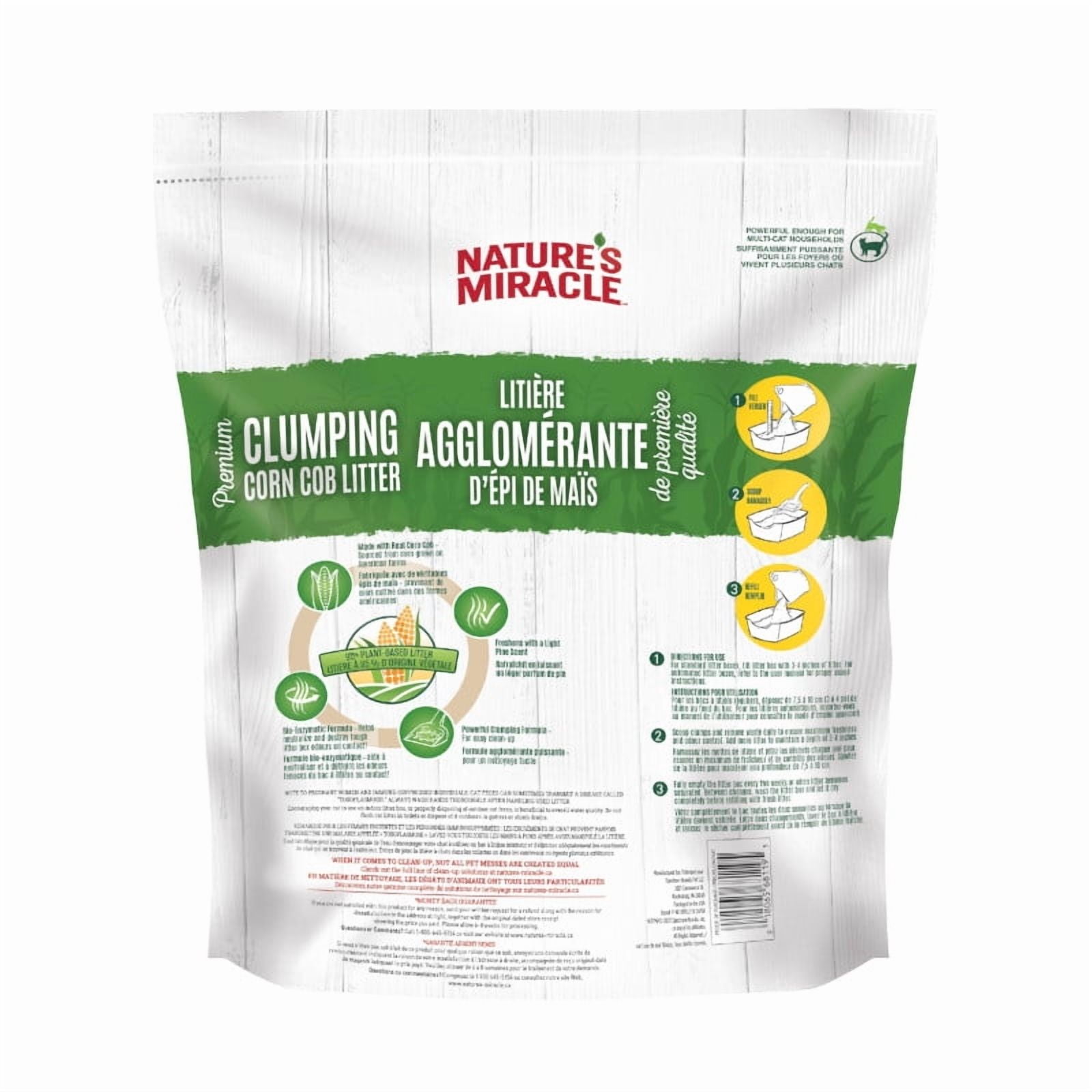 LITIÈRE AGGLOMÉRANTE DE MAÏS NATURE'S MIRACLE