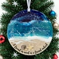 thumbnail image 3 of hulanddfd Ocean Ornament - 2d Plastic Round Christmas Pendant with Beach Patterns, Beach Christmas Hanging Decorations for Xmas Tree and Party Decor, Gifts for Women Men, 3 of 3