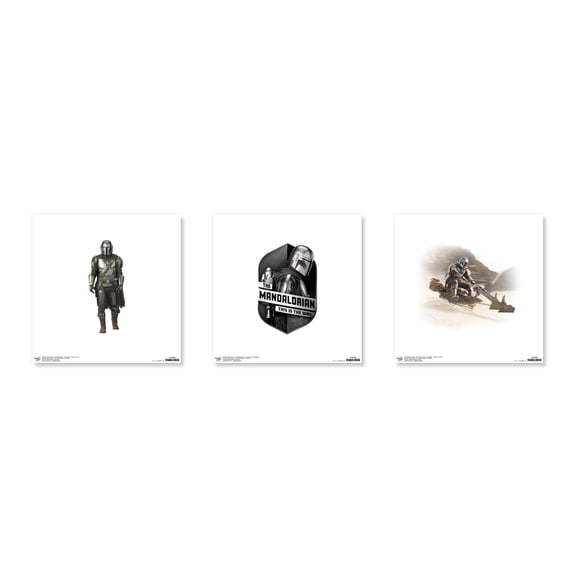 Gallery Pops Star Wars: The Mandalorian - Din Djarin Wall Art Bundle (3-Pack), Unframed Version, 12" x 12"