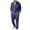 #085-Navy, variant on Donemore Men's Solid Color Loose-Fit Minimalist Linen Button-Up Shirt and Pants Set Casual Fashion Outfit