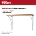thumbnail image 2 of Hyper Tough 9" X 6.5" Curved Shelf Bracket, White, 2 of 10
