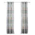 thumbnail image 2 of Barefoot Bungalow Phoenix Southwestern Boho Grommet-Top Curtain Panels, Set of 2, Turquoise, 2 of 7