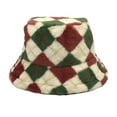 thumbnail image 1 of Chapeaux Seau jusqu'à 10$ Rouges à Carreaux pour Femmes Automne Hiver Mignon Chaud Chapeau de Pêcheur Thermique pour Femmes pour Hommes, 1 of 5