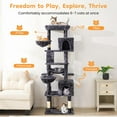 thumbnail image 2 of 73" Multi-Level Cat Tree Tower for Large Cats with Scratching Posts, Condos, Perch, Hammocks & Toys, Large Cat Jungle Gym for Indoor Cats, Ideal for Multi-Cat Households, Grey, 2 of 7