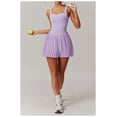 thumbnail image 5 of PISONIC Womens Tennis Golf Dress with Built-in Bra Shorts Backless Square Neck Pleated Hem Athletic Dresses with Pockets, 5 of 7