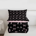 thumbnail image 5 of Erosebridal Pink Bowknot Twin Comforter Sets For Girls,Cute Bows Kawaii Stars Bedding Set,Pink Black, Reversible 2 Pieces, 5 of 7