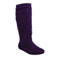 thumbnail image 1 of Bottes et Chaussures pour Femmes à Talon Plat Décontractées, à Enfiler, à Enfiler, Mollet Grand, Hauteur Genou Mi-Mollet ( Violet, 5), 1 of 5