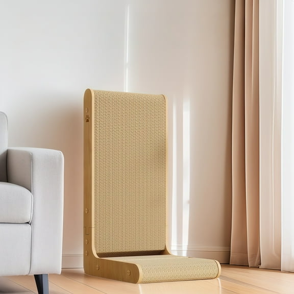Durable Cat Scratching Board Wall Mounted L-Shaped Multi-Functional Toy
