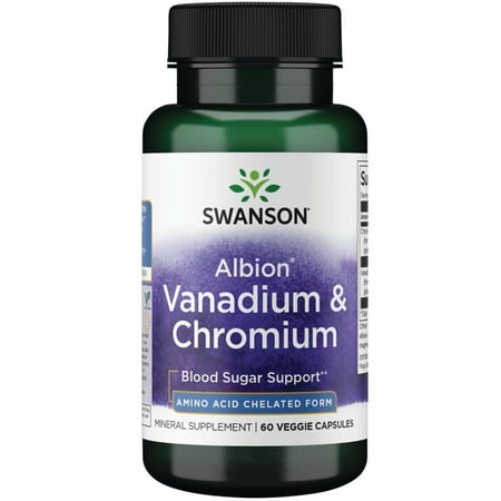 Swanson Albion Chelated Vanadium and Chromium 60 Veg Capsules