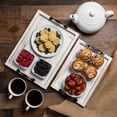 thumbnail image 4 of Bandeja para servir Gennua Kitchen Rustic, 2 bandejas anidadoras de madera blanca, 4 of 6