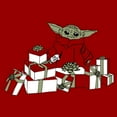 thumbnail image 2 of Men's Star Wars: The Mandalorian Christmas The Child Gifts Galore  Graphic Tee Red Medium, 2 of 5