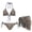 Camouflage Hunting Oak, variant on Women’s Halter Bikini Sets 3 Piece Hunting Tree Leaves Print Triangle Swimwear with Short Beach Cover Up Skirt Retro Style Swimsuit Set for Ladies