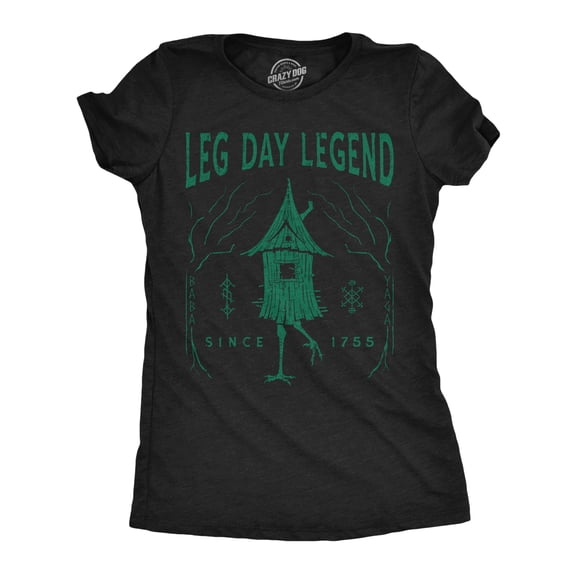 Womens Funny T Shirts Leg Day Legend Sarcastic Baba Yaga Graphic Novelty Tee For Ladies Womens Graphic Tees