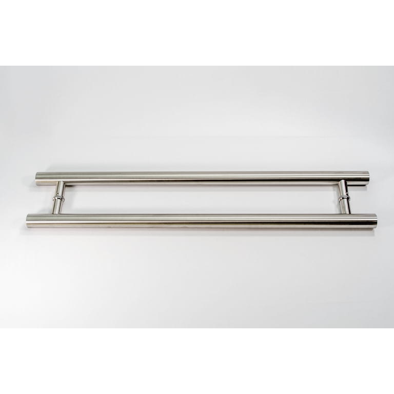 QWORK Set Of 4 Stainless Steel Pull Handles - 8.6" Barn Door Handles For Cabinets, Sliding Doors & Gates