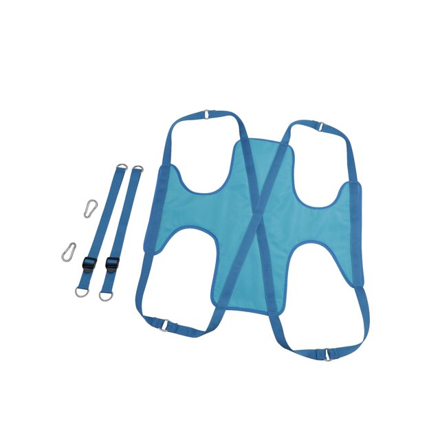 Kit de suministros para el cuidado de mascotas para perros y gatos, hamaca transpirable para perros, arnés de suspensión para el cuidado, peine, máscara (L (18,5-31,5 kg), azul)