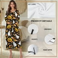 thumbnail image 6 of Xoenoiee Pumpkin Ghost Candy Corn Print Women's Sleepwear Zipper Long Nightgown Halloween Lounge Wear Dress Gown Soft Nightshirt Comfy Housecoat Robe, XL, 6 of 7