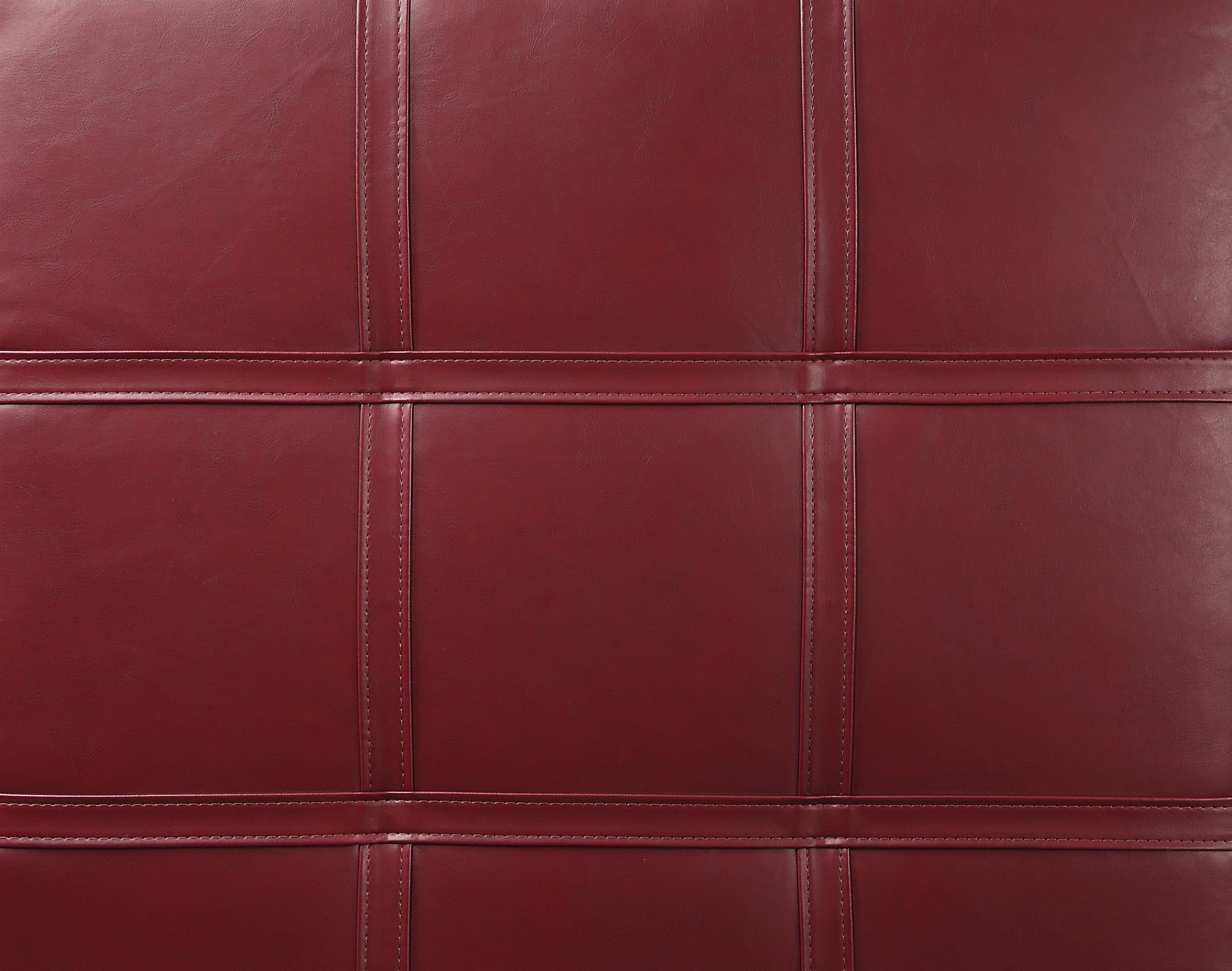 Detour Strap Square Storage Ottoman in Crimson Red Faux Leather