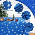 thumbnail image 3 of Christmas Tablecloth Rectangle Snowflake Tablecloth Snowflake Printed Table Cover Christmas Decorations Snowflake Table Cloth Washable Table Cloths for Dinner Xmas Decor (Blue,60 x 120 Inch), 3 of 6