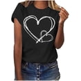 thumbnail image 2 of PNTUTB Women's Valentine's Day Fashion Print Crew Neck Casual Loose Comfortable Short Sleeve T Shirt, 2 of 6