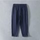 thumbnail image 3 of Pantalones largos para hombre, informales, holgados, ventilados, con bolsillos y cordón, rectos, de poliéster., 3 of 5