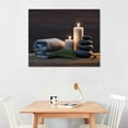 thumbnail image 2 of ONETECH Beauty Spa Treatment Room Wall Decor, Canvas Prints Zen Stones Candles Towel Relax Concept Pictures, Massage Room Bathroom Wall Decoration 20x16 inch, 2 of 4