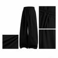 thumbnail image 4 of Iyufng Cotton Linen Wide Leg Pants for Men Casual Summer Loose Trousers with Drawstring and Pockets, 4 of 6