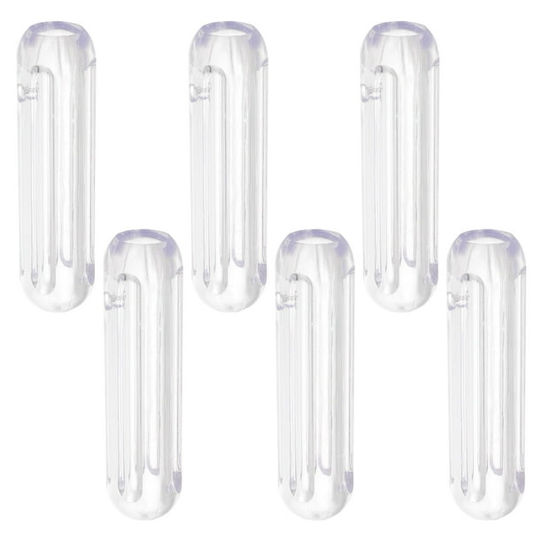 6 piezas de manijas acanaladas para barra de cortina, para hogar y hotel, manijas transparentes para barra de cortina, tapa de extremo para decoración de sala de estar y dormitorio.