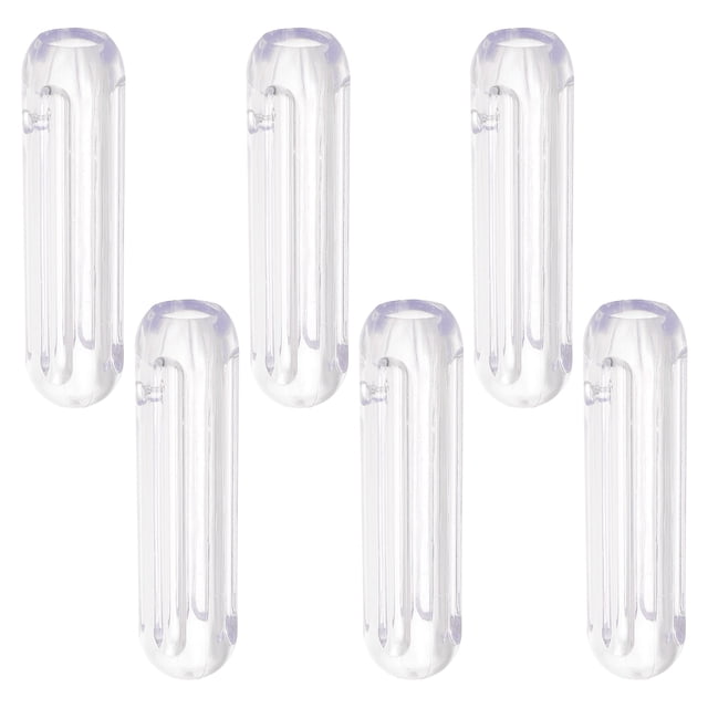 6pcs Ribbed Curtain Rod Handle For Home And Hotel Clear Pull Rod Handle Grip Drapery Wand End Cap For Living Room And Bedroom Decor