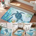 thumbnail image 6 of Summer Teal Washable Small Entryway Area Rugs 2'x3', Sea Turtle Seaweed Nautical Marine Life Blue Low Pile Throw Rug Non-Slip Sturdy Edge Binding Carpet for Front Door Floor Room Entry, 6 of 9