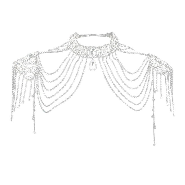 Collar de Cadena de Hombro Sunnimix de Cristal para Joyería Corporal