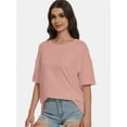 thumbnail image 6 of Women's Short Sleeve Crew Neck T-Shirt - Relaxed Fit, Soft Casual Tee, 6 of 6