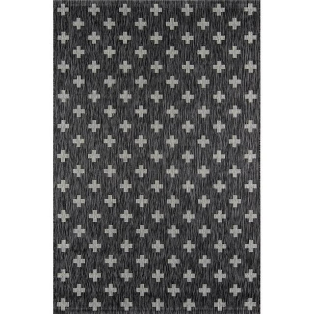 Novogratz Villa Machine Made 100 Percent Polypropylene Rectangle Rug , Charcoal - 5 ft. 3 in. x 7 ft. 6 in.