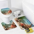 thumbnail image 4 of Seashell On The Beach Bathroom Sets with Shower Curtain And Rugs, Incl with 12 Hooks，Toilet Lid Oval Rug, 4 of 7