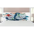 thumbnail image 1 of Anchor Headboard, Ornate Ship Anchor Sun Heart Sea Lettering Mooring Tourists Naval Summer Design, Upholstered Decorative Metal Bed Headboard with Memory Foam, King Size, Multicolor, by Ambesonne, 1 of 4