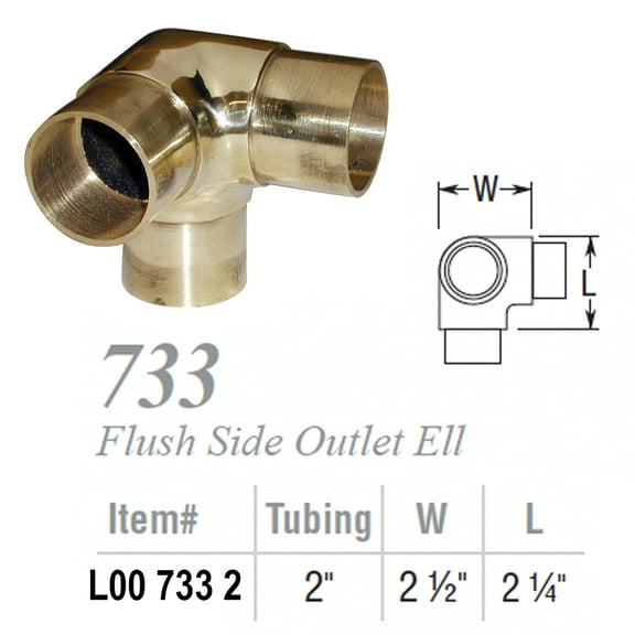 Lavi 2" Polished Brass Flush Side Outlet