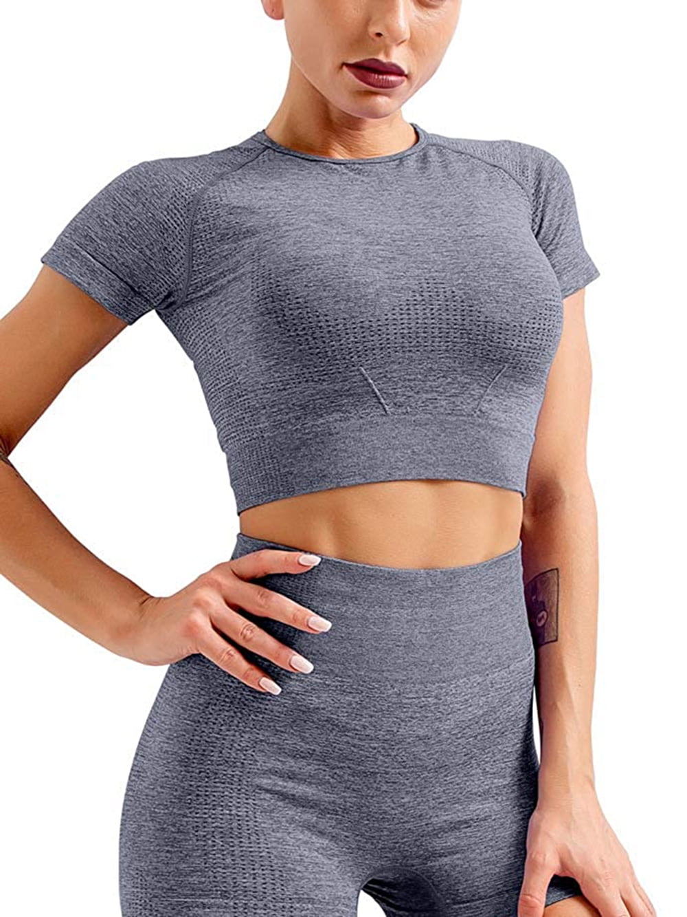 gym short sleeve crop top