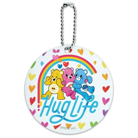 Care Bears: Unlock the Magic Hug Life Round Luggage ID Tag Card Suitcase Carry-On