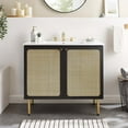 thumbnail image 2 of Vanity Cabinet (Sink not included), Black, Wood, Hotel Bedroom Bathroom, Modern Contemporary HB36374, 2 of 10