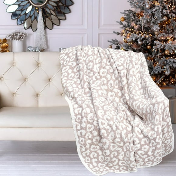 Thickened Leopard Print Half Facecloth Facecloth Blanket Winter Warm Shawl Cover Blanket Large Size