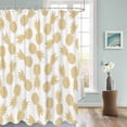 thumbnail image 3 of Fabric Shower Curtain, Summer Yellow Pineapple White Texture Shower Curtains with 12 Hooks Waterproof Machine Washable Bath Curtains for Bathroom,48x 72in, 3 of 6