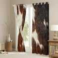 thumbnail image 3 of Highland Cow Cowhide Curtains & Drapes,Black Brown Milk Cow Print Window Curtains,Rustic Farm Animals Blackout Curtains,Bull Cattle Skin Window Treatments Boho Decor, 3 of 6