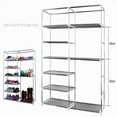 thumbnail image 7 of Veryke Double Rows 9 Lattices Combination Style Shoe Cabinet, Non-woven Fabrics & Steel Shoe Rack Storage Organizer - Wine Red, 7 of 7
